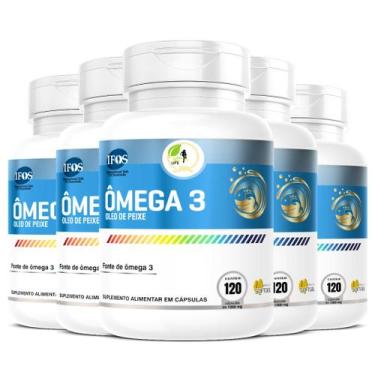 Imagem de KIT C/5 Ômega 3 EPA DHA IFOS 120 Cáps 1000mg - Fits Life - Floral Erva