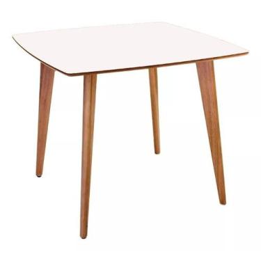 Imagem de Mesa de Madeira Quadrada Especial de 90cm na cor Branca - Pizarro