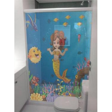 Imagem de Adesivo Para Box de Banheiro Sereia no Fundo do Mar - Colakoala Adesiv