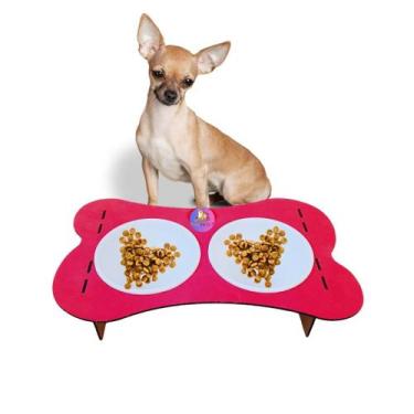 Imagem de Comedouro Ergonômico para Cachorros com 2 Tigelas de Plástico de 400 m
