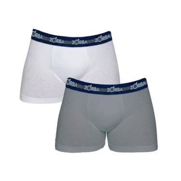 Imagem de Kit 2 Cuecas Branco/Grafite Zorba 702 Algodão, Branco, Grafite, G