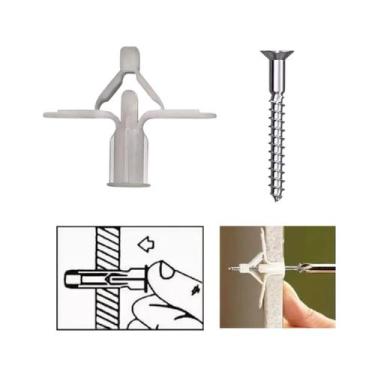 Imagem de Bucha Fly Nylon Gesso Drywall N3 Com Parafuso 4,2x55 2 Un - SFor 