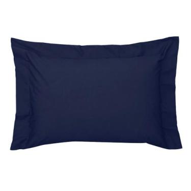Imagem de Kit 2 Fronhas Vida Bela 200 Fios Lisa 50 x 70cm Kacyumara, Azul Marinh