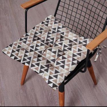 Imagem de Almofada Para Cadeira Futton Wendy 40x40cm Triangulos Marrom - FASTLAR
