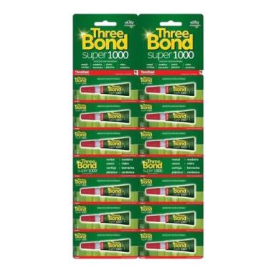 Imagem de Cartela Cola Super 1000 Adesivo Instantâneo 12Un - ThreeBond