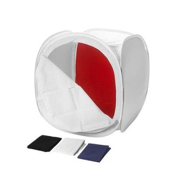 Imagem de Tenda Difusora Fotografica Foto Still 40x40cm Branca c/ 4 Fundos  - Gr