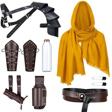 Imagem de Medieval Knight Cinto de Couro Xale Masculino Renascentista Meio Ombro Capa Cachecol Fivela Braçadeiras Acessórios Retrô, 1tipo-4, One Size