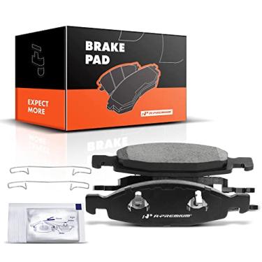 Imagem de A-Premium Conjunto de pastilhas de freio a disco de cerâmica frontal compatível com modelos selecionados de Jeep - Grand Cherokee 1999 2000 2001 2002, L6 4.0L/V8 4.7L, com ferragens, 4 peças