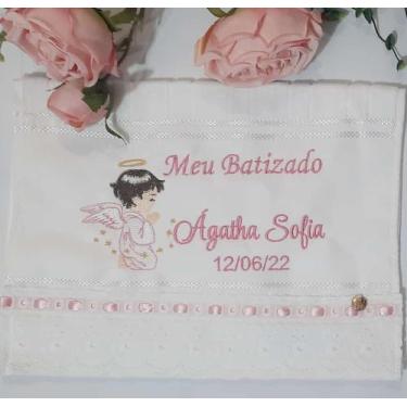 Imagem de Toalha Batizado com Anjinho / Toalha de Batizado personalizada - Dohle