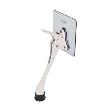 Imagem de Freio adesivo de batente de porta de um toque, batente de porta de metal semiautomático de um toque, com ponta de borracha antiderrapante para pisos de madeira, concreto, azulejo e carpete (15 cm x 1