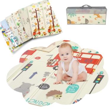 Imagem de Tapete de Atividades Infantil Térmico Dupla Face, 2,0 x 1,5m Estampas Divertidas (Londres/Pista)