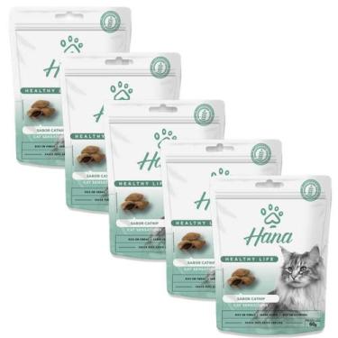 Imagem de Petisco Snack Hana Gato Adulto Catnip 60g kit 5un