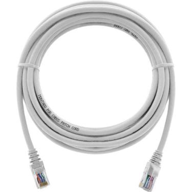 Imagem de Cabo De Rede 7 Metros Patch Cord Cat6 UTP 100% Cobre Branco 10/100/100