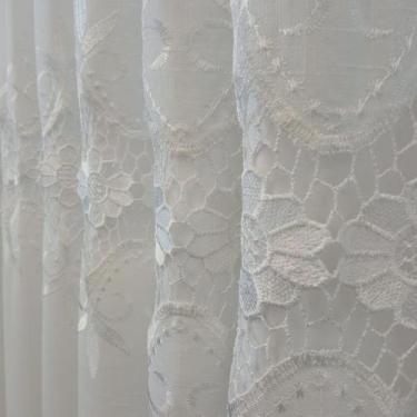 Imagem de Cortina Linho Guipir Luxo Bastão Franzida 5,00x2,50 - Salvatex, Branco