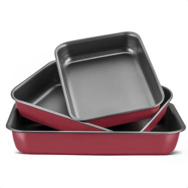 Imagem de Conjunto Assadeira 3 Peças De Alumínio Com Revestimento Antiaderente C