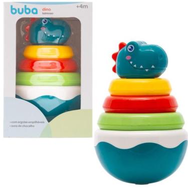Imagem de Dino Teimoso Com Argolas Empilháveis Som De Chocalho 17875 Buba