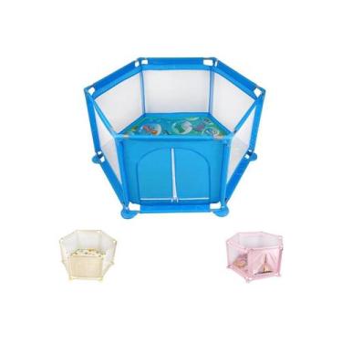Imagem de Cercadinho Infantil Bebê Chiqueirinho Portátil - Mazzilli, Azul