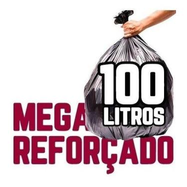 Imagem de Mega Reforçado Saco De Lixo 100 Litros 100 Un Preto - HIGIPACK