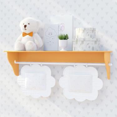 Imagem de Prateleira Porta Fraldas com varão 60cm - Várias cores - era uma vez b