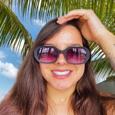 Imagem de Óculos De Sol Feminino Escuro Brilho Luxuoso + Estojo - Alra Semi Joia