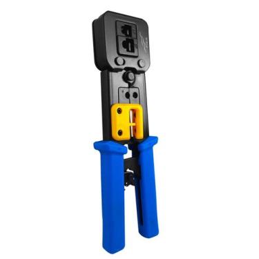 Imagem de Alicate Easy Crimp Rj45 / Rj11 / Rj12 Com Catraca Auxiliar - EXBOM