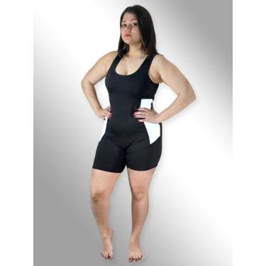 Imagem de Maio Macaquinho Hidroginástica Natação BRANCO P , Touca Tecido Acompan