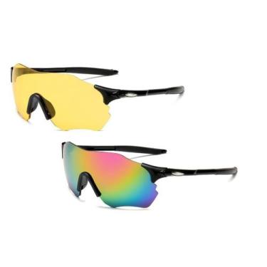 Imagem de Kit 2 Óculos Espelhado Ciclismo Feminino Masculino + Noturno - ESPORTI