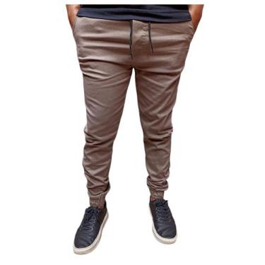 Imagem de calça jogger masculina branca lisa produto de ótima qualidade sarja e 