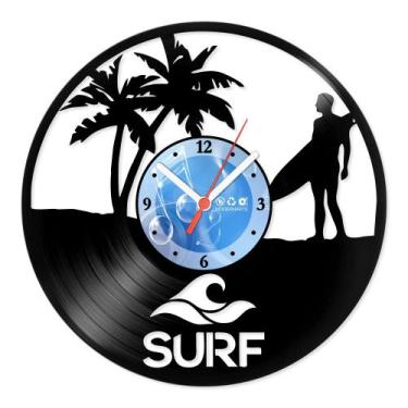 Imagem de Relógio De Parede Disco Vinil Esportes - Surfe - VES-003 - Modernarte