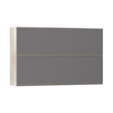 Imagem de Armário Basculante Duplo 120cm 2 Portas Legno Crema C/Cinza - LUCIANE 