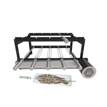 Imagem de A3 Grill Tradicional Black - Motor Giratório para 5 Espetos + Espeto G