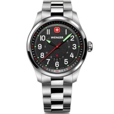 Imagem de Relógio Suíço Wenger Terragraph Prata Mostrador Preto 01.0541.122-Masculino