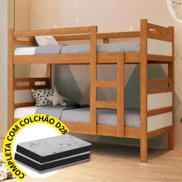 Imagem de Beliche com Colchão Confortável Reforçada Completa D28 Envio Imediato 