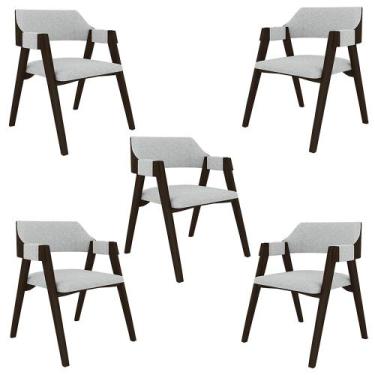 Imagem de Kit 5 Cadeiras Sala de Jantar e Jogos Carteados Madeira Maciça Poker L