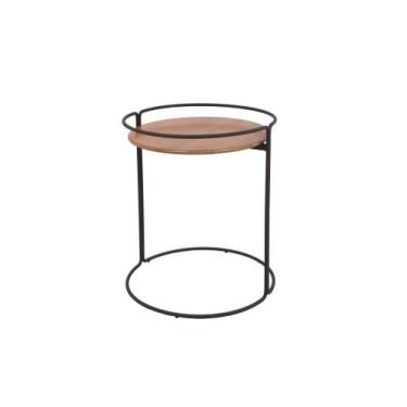 Imagem de Mesa Lateral Arcos Design Exclusivo Redonda - Studio Metal Madeira