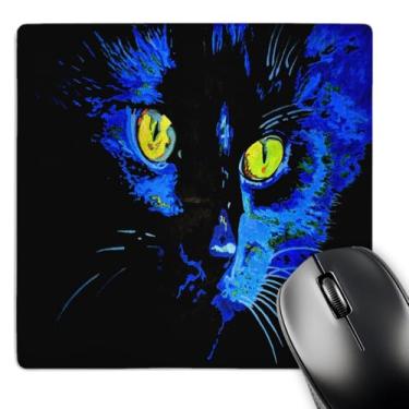 Imagem de 3dRose LLC Mouse pad preto para gatos 20,3 x 20,6 x 0,6 cm (mp_19310_1)