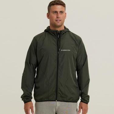 Imagem de Jaqueta Corta Vento Masculino Verde Militar WSS Corrida - Web Surf Sho