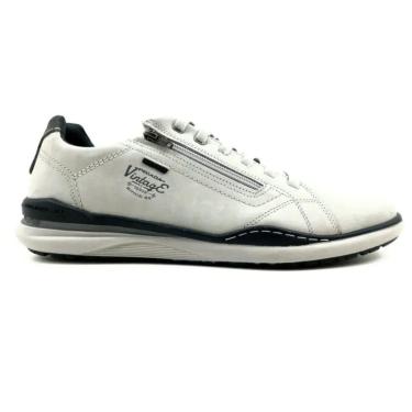 Imagem de Sapatênis Couro Casual Masculino Pegada 119108C Cinza  Claro-Masculino