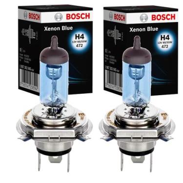 Imagem de Nova Par de Lâmpadas Farol Original Bosch Xenon Blue H4 12v 60/55w