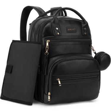 Imagem de Mochila para fraldas ROSEGIN Vegan Leather Impermeável 35L