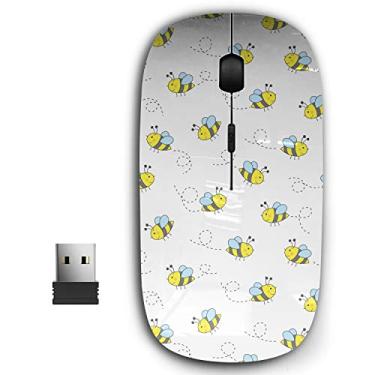 Imagem de Mouse sem fio USB ergonômico 2,4G ergonômico para PC, laptop, computador, notebook com nano receptor (abelhas)