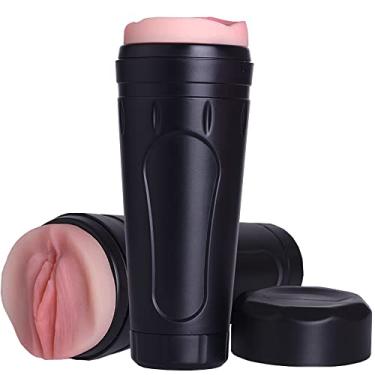 Imagem de Copo masturbador masculino, silencioso, brinquedos sexuais para adultos, vagina de bolso realista texturizada com 21 cm de profundidade, macio e masturbador masculino