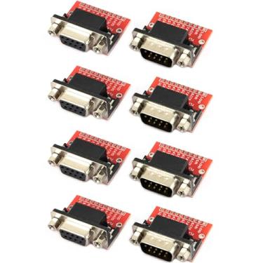 Imagem de yddmyo 4 pares de conectores adaptadores DB9 RS232 serial para D-SUB 9 pinos placa breakout macho e fêmea (4 adaptadores macho + 4 adaptadores fêmea)