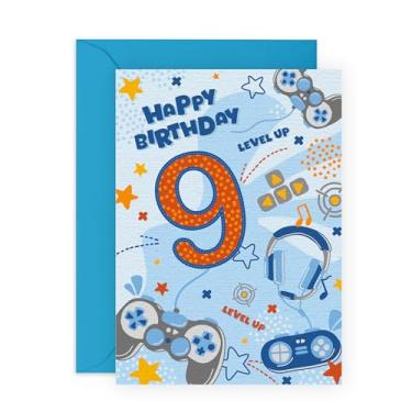 Imagem de CENTRAL 23 Cartão de aniversário infantil de 9 anos - Cartões de aniversário de jogadores para meninos - Feliz nono aniversário - videogames de jogos - Nove anos - Presentes para filho neto irmão -