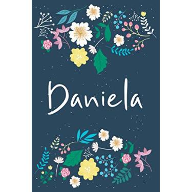 Imagem de Daniela: Personalized Floral Notebook/Journal With First Name For Women And Girls, Journal With Navy Soft Cover With Colorful Flowers, Lined Notebook, ... for School Notes, Diary Writing, Journaling