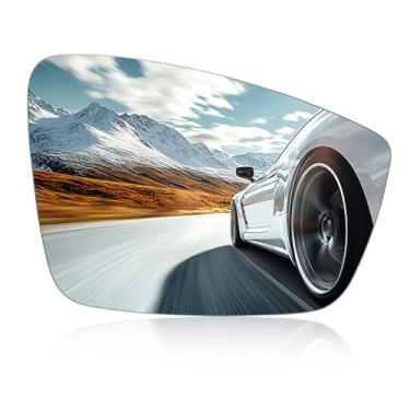 Imagem de SYKRSS Vidro retrovisor do lado direito do passageiro 5c6857522 compatível com Volkswagen VW Jetta Beetle Passat 2011-2018 do lado direito do passageiro vidro convexo (sem placa de apoio) (não