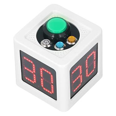 Imagem de Cube Timer, Cronômetro de Contagem Regressiva Digital de 4 Lados Com Manual do Usuário, Display de 1,4 Polegadas, para Cassinos Privados de Pôquer e Xadrez (Branco)