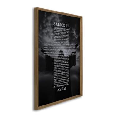 Imagem de Quadro Decorativo Religioso Salmo 91 (Madeira, 50x75, S/Vidro)