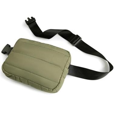 Imagem de Viva Terry Bolsa de cintura de nylon para mulheres, pochete com alça ajustável para corrida, caminhada, viagem, treino, C3-Verde militar, 7.87"L×1.57"W×5.51"H