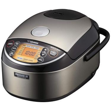 Imagem de Panela de Arroz Elétrica até 5,5 Xícaras não Cozidas com Função de Aquecer, 110V Zojirushi NP NWC10XB, Cinza